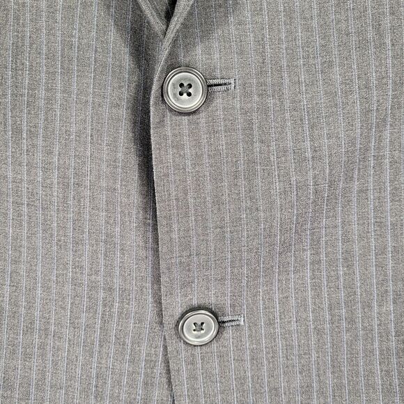 Brooks Brothers Fitzgerald Men's 46R Brooks Cool Grey Striped Jacket Sport Coat - Picture 3 of 15